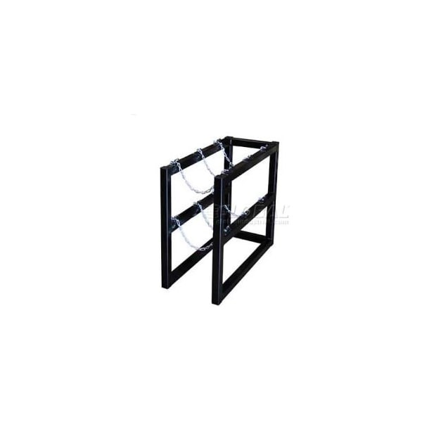 Justrite Stainless Steel Cylinder Tube Rack, 1 Wide x 3 Deep, 16"W x 38"D x 30"H, 3 Cylinder Cap. 35094 - main